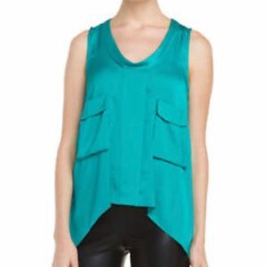 BCBG Silk Emerald Green Caged Back Cami